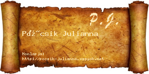 Pócsik Julianna névjegykártya